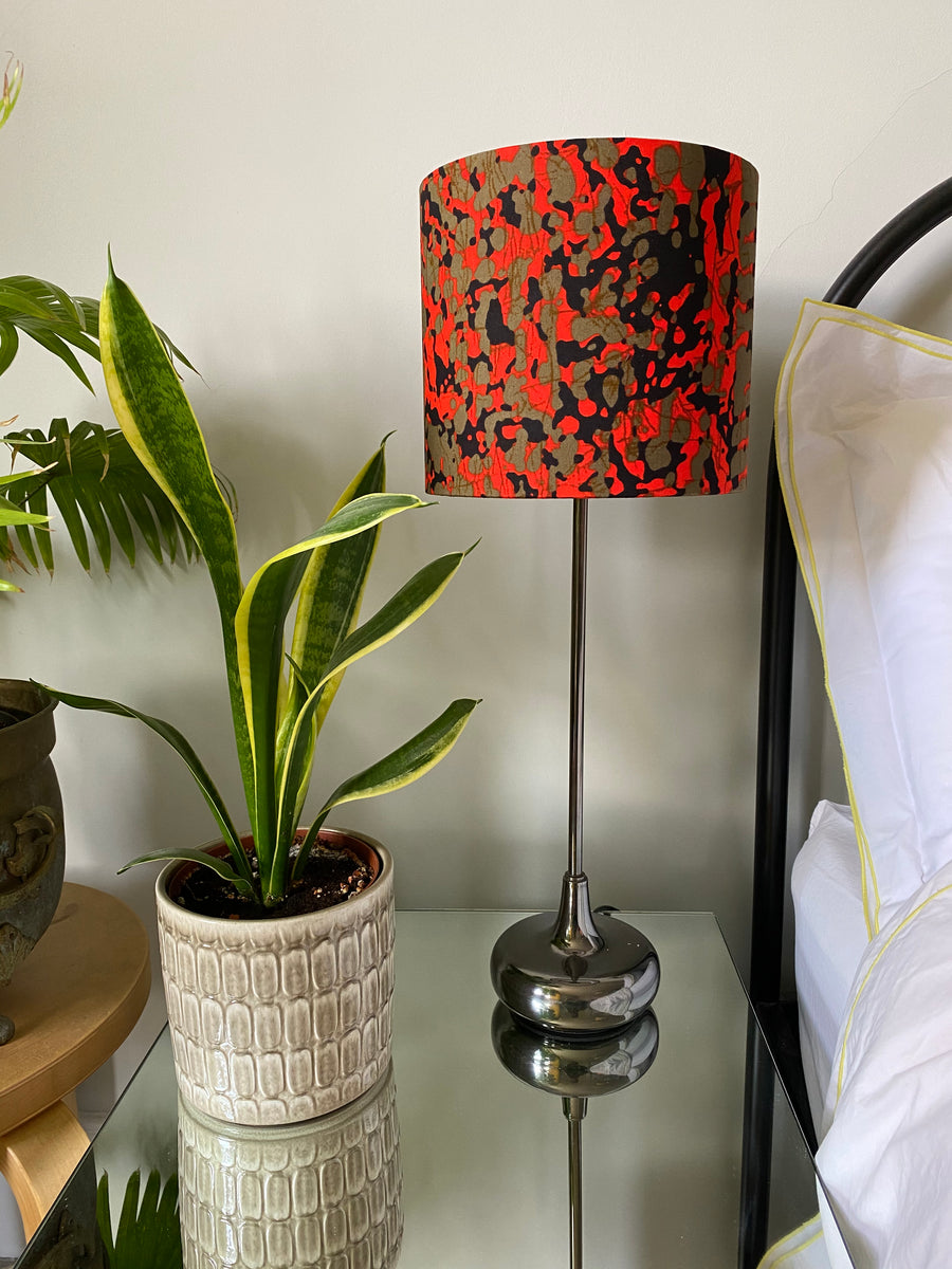 Black and red print ankara 2 tier lampshade - Bold Concept Interiors