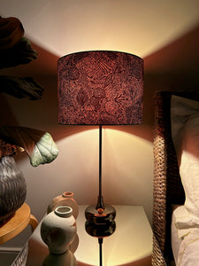 Double-sided 'Before I Turn to Rust' lampshade incorporating Liberty of London floral fabric