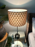 Double-sided 'Like a Moth to a Flame' print fabric lampshade