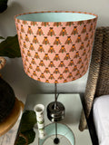 Double-sided 'Like a Moth to a Flame' print fabric lampshade