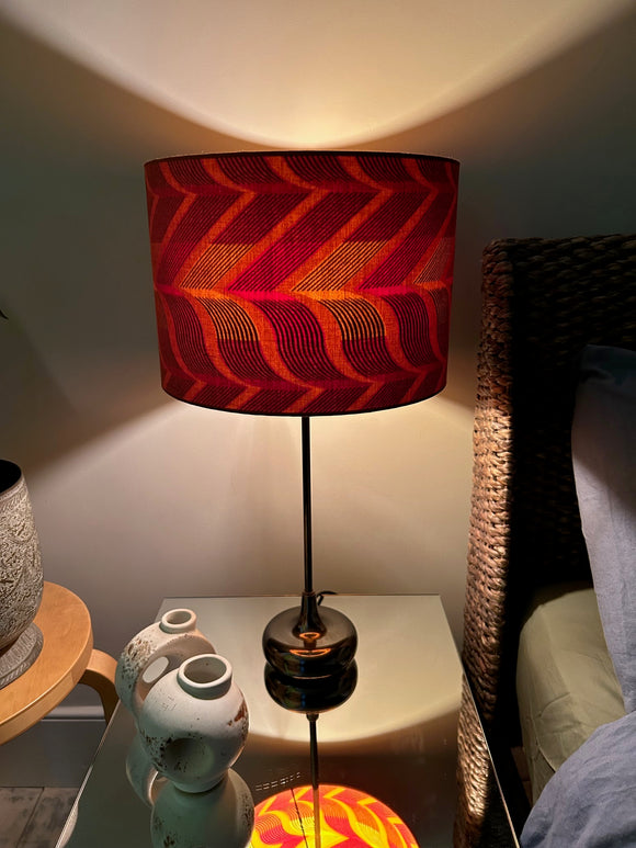 Double-sided ‘Ring Of Fire’ Ankara print lampshade