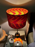 Double-sided ‘Ring Of Fire’ Ankara print lampshade